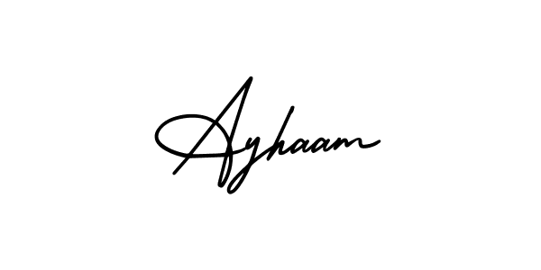 Make a beautiful signature design for name Ayhaam. With this signature (AmerikaSignatureDemo-Regular) style, you can create a handwritten signature for free. Ayhaam signature style 3 images and pictures png