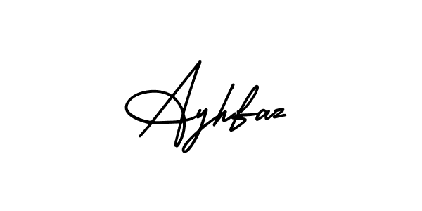 The best way (AmerikaSignatureDemo-Regular) to make a short signature is to pick only two or three words in your name. The name Ayhfaz include a total of six letters. For converting this name. Ayhfaz signature style 3 images and pictures png