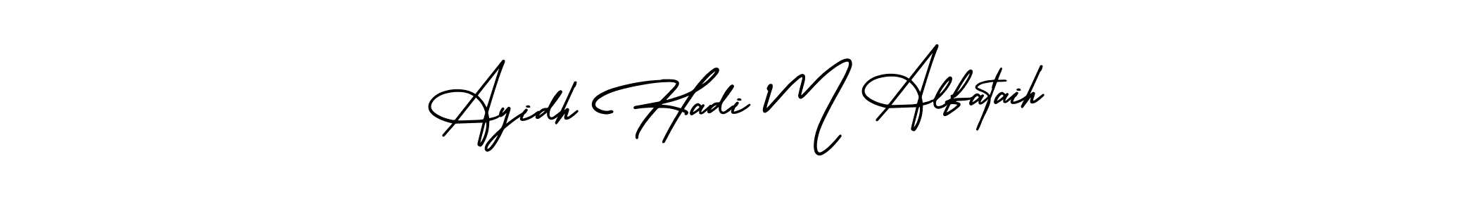 Similarly AmerikaSignatureDemo-Regular is the best handwritten signature design. Signature creator online .You can use it as an online autograph creator for name Ayidh Hadi M Alfataih. Ayidh Hadi M Alfataih signature style 3 images and pictures png