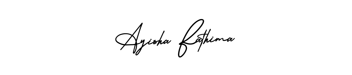 How to make Ayisha Fathima signature? AmerikaSignatureDemo-Regular is a professional autograph style. Create handwritten signature for Ayisha Fathima name. Ayisha Fathima signature style 3 images and pictures png