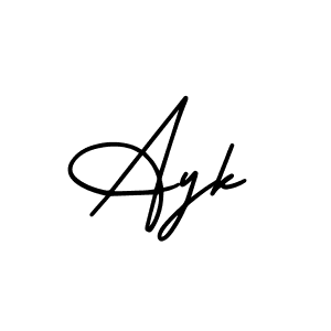 You should practise on your own different ways (AmerikaSignatureDemo-Regular) to write your name (Ayk) in signature. don't let someone else do it for you. Ayk signature style 3 images and pictures png