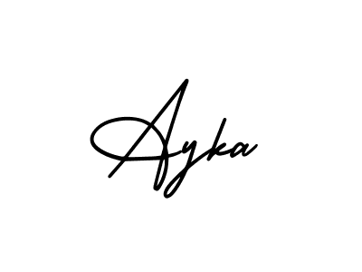 Create a beautiful signature design for name Ayka. With this signature (AmerikaSignatureDemo-Regular) fonts, you can make a handwritten signature for free. Ayka signature style 3 images and pictures png