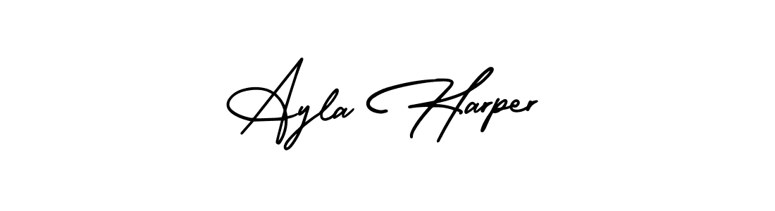 Ayla Harper stylish signature style. Best Handwritten Sign (AmerikaSignatureDemo-Regular) for my name. Handwritten Signature Collection Ideas for my name Ayla Harper. Ayla Harper signature style 3 images and pictures png