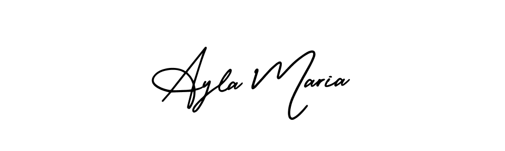 The best way (AmerikaSignatureDemo-Regular) to make a short signature is to pick only two or three words in your name. The name Ayla Maria include a total of six letters. For converting this name. Ayla Maria signature style 3 images and pictures png