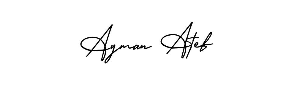 It looks lik you need a new signature style for name Ayman Atef. Design unique handwritten (AmerikaSignatureDemo-Regular) signature with our free signature maker in just a few clicks. Ayman Atef signature style 3 images and pictures png