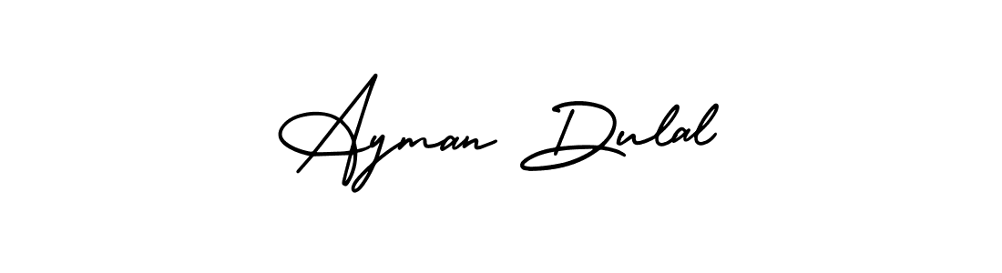 Design your own signature with our free online signature maker. With this signature software, you can create a handwritten (AmerikaSignatureDemo-Regular) signature for name Ayman Dulal. Ayman Dulal signature style 3 images and pictures png