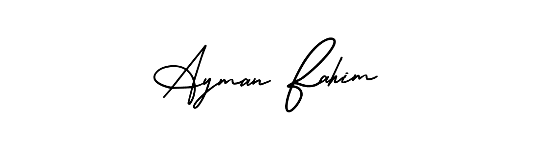 Ayman Fahim stylish signature style. Best Handwritten Sign (AmerikaSignatureDemo-Regular) for my name. Handwritten Signature Collection Ideas for my name Ayman Fahim. Ayman Fahim signature style 3 images and pictures png