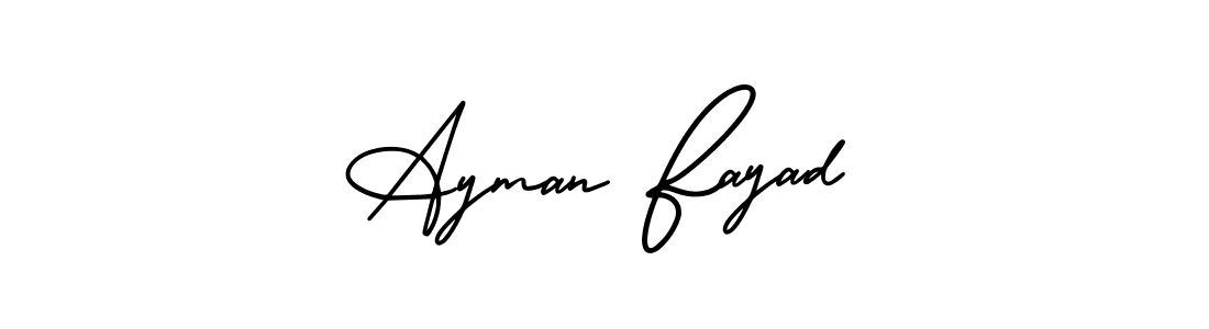 Make a short Ayman Fayad signature style. Manage your documents anywhere anytime using AmerikaSignatureDemo-Regular. Create and add eSignatures, submit forms, share and send files easily. Ayman Fayad signature style 3 images and pictures png