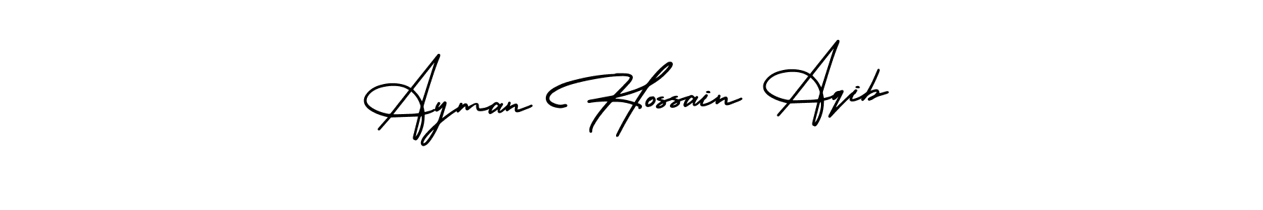 Make a beautiful signature design for name Ayman Hossain Aqib. Use this online signature maker to create a handwritten signature for free. Ayman Hossain Aqib signature style 3 images and pictures png