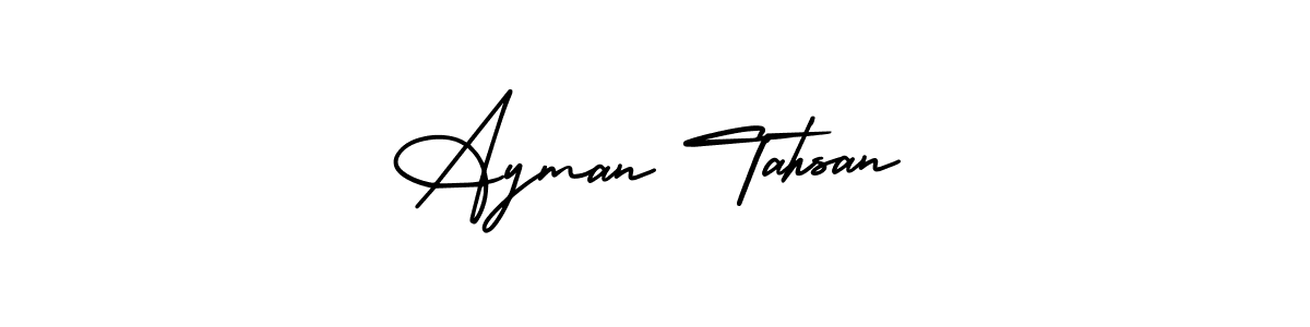 Best and Professional Signature Style for Ayman Tahsan. AmerikaSignatureDemo-Regular Best Signature Style Collection. Ayman Tahsan signature style 3 images and pictures png