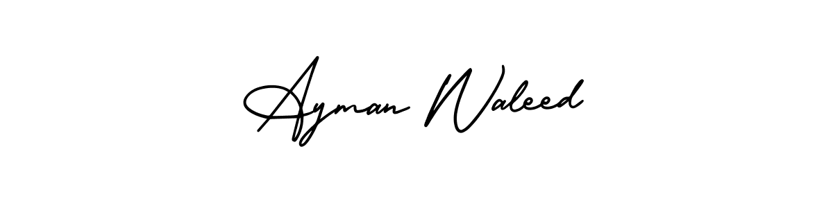 Use a signature maker to create a handwritten signature online. With this signature software, you can design (AmerikaSignatureDemo-Regular) your own signature for name Ayman Waleed. Ayman Waleed signature style 3 images and pictures png