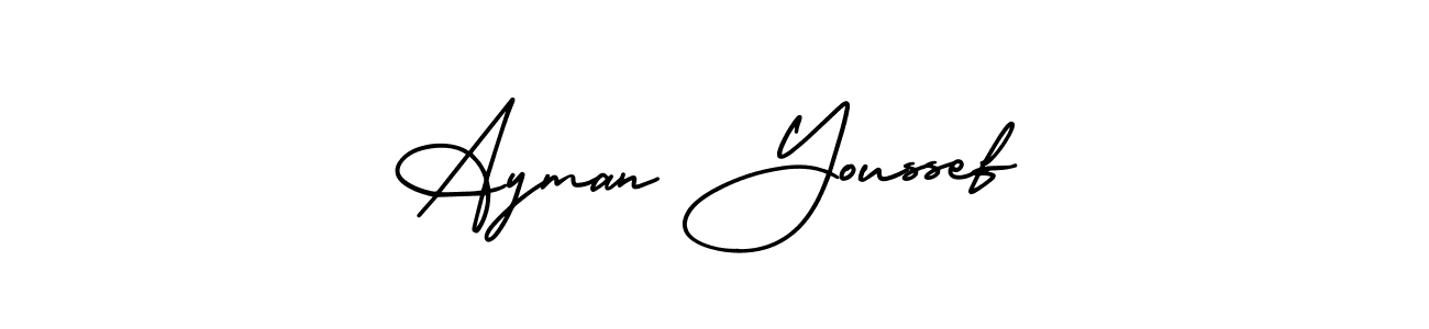 AmerikaSignatureDemo-Regular is a professional signature style that is perfect for those who want to add a touch of class to their signature. It is also a great choice for those who want to make their signature more unique. Get Ayman Youssef name to fancy signature for free. Ayman Youssef signature style 3 images and pictures png