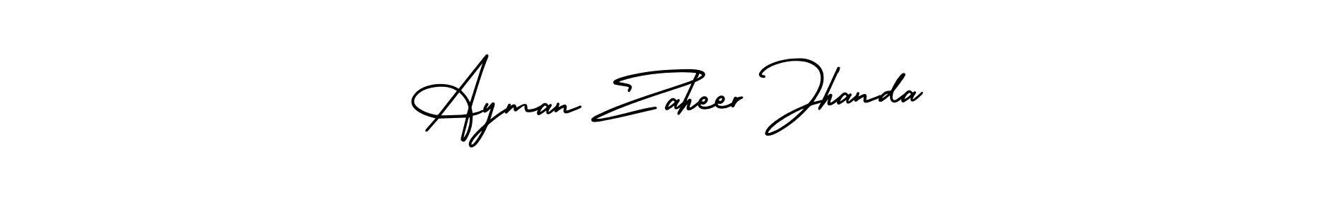 Similarly AmerikaSignatureDemo-Regular is the best handwritten signature design. Signature creator online .You can use it as an online autograph creator for name Ayman Zaheer Jhanda. Ayman Zaheer Jhanda signature style 3 images and pictures png