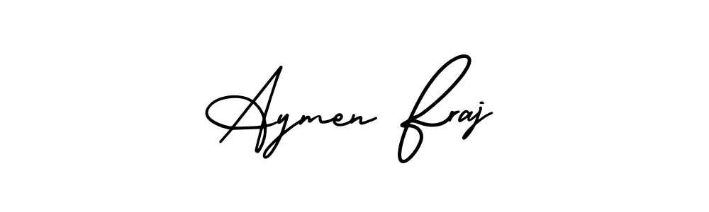 You should practise on your own different ways (AmerikaSignatureDemo-Regular) to write your name (Aymen Fraj) in signature. don't let someone else do it for you. Aymen Fraj signature style 3 images and pictures png