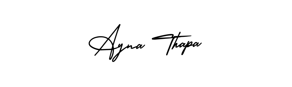 Make a beautiful signature design for name Ayna Thapa. With this signature (AmerikaSignatureDemo-Regular) style, you can create a handwritten signature for free. Ayna Thapa signature style 3 images and pictures png