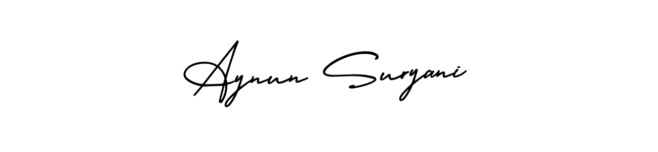 How to make Aynun Suryani signature? AmerikaSignatureDemo-Regular is a professional autograph style. Create handwritten signature for Aynun Suryani name. Aynun Suryani signature style 3 images and pictures png