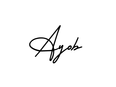 The best way (AmerikaSignatureDemo-Regular) to make a short signature is to pick only two or three words in your name. The name Ayob include a total of six letters. For converting this name. Ayob signature style 3 images and pictures png