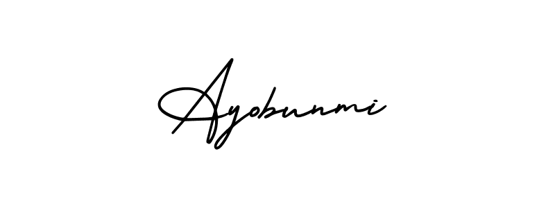 Use a signature maker to create a handwritten signature online. With this signature software, you can design (AmerikaSignatureDemo-Regular) your own signature for name Ayobunmi. Ayobunmi signature style 3 images and pictures png