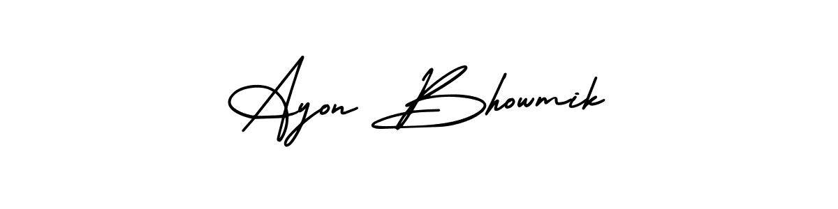 Make a beautiful signature design for name Ayon Bhowmik. With this signature (AmerikaSignatureDemo-Regular) style, you can create a handwritten signature for free. Ayon Bhowmik signature style 3 images and pictures png