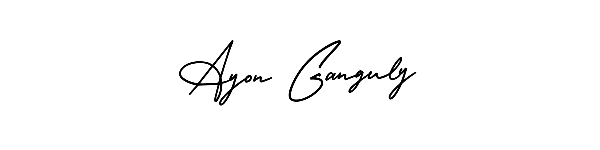 How to Draw Ayon Ganguly signature style? AmerikaSignatureDemo-Regular is a latest design signature styles for name Ayon Ganguly. Ayon Ganguly signature style 3 images and pictures png