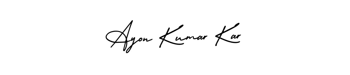 Ayon Kumar Kar stylish signature style. Best Handwritten Sign (AmerikaSignatureDemo-Regular) for my name. Handwritten Signature Collection Ideas for my name Ayon Kumar Kar. Ayon Kumar Kar signature style 3 images and pictures png