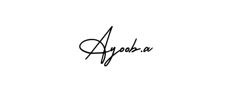 You can use this online signature creator to create a handwritten signature for the name Ayoob.a . This is the best online autograph maker. Ayoob.a  signature style 3 images and pictures png