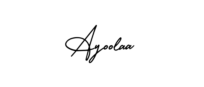 This is the best signature style for the Ayoolaa name. Also you like these signature font (AmerikaSignatureDemo-Regular). Mix name signature. Ayoolaa signature style 3 images and pictures png
