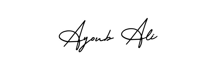 Ayoub Ali stylish signature style. Best Handwritten Sign (AmerikaSignatureDemo-Regular) for my name. Handwritten Signature Collection Ideas for my name Ayoub Ali. Ayoub Ali signature style 3 images and pictures png