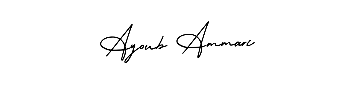 You should practise on your own different ways (AmerikaSignatureDemo-Regular) to write your name (Ayoub Ammari) in signature. don't let someone else do it for you. Ayoub Ammari signature style 3 images and pictures png