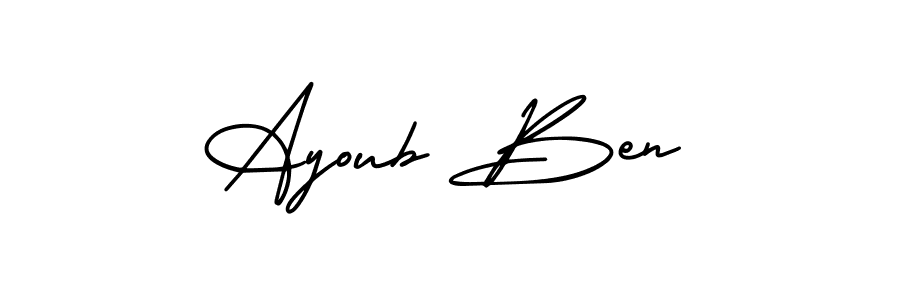 Make a beautiful signature design for name Ayoub Ben. With this signature (AmerikaSignatureDemo-Regular) style, you can create a handwritten signature for free. Ayoub Ben signature style 3 images and pictures png