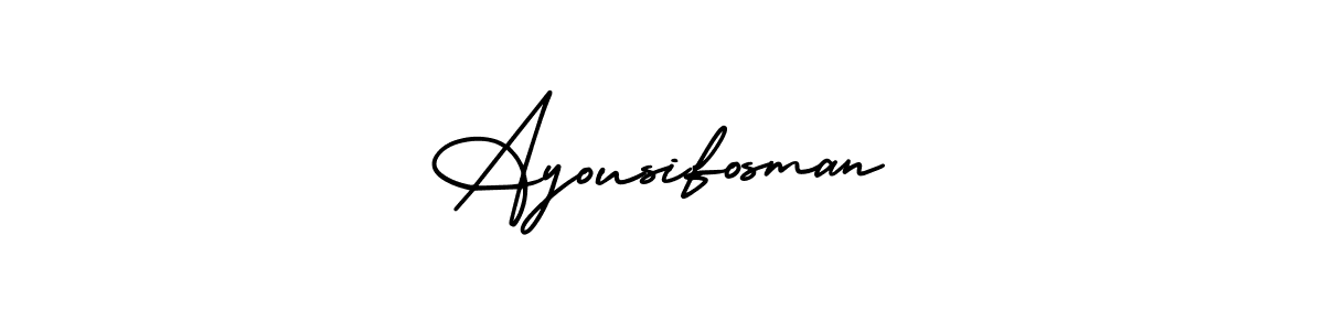 How to make Ayousifosman name signature. Use AmerikaSignatureDemo-Regular style for creating short signs online. This is the latest handwritten sign. Ayousifosman signature style 3 images and pictures png