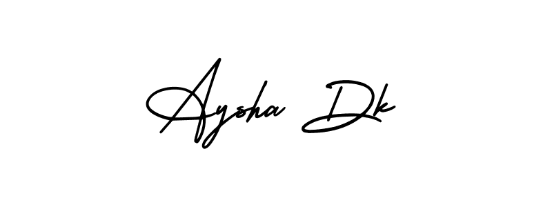 How to make Aysha Dk name signature. Use AmerikaSignatureDemo-Regular style for creating short signs online. This is the latest handwritten sign. Aysha Dk signature style 3 images and pictures png