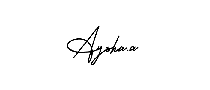 Design your own signature with our free online signature maker. With this signature software, you can create a handwritten (AmerikaSignatureDemo-Regular) signature for name Aysha.a. Aysha.a signature style 3 images and pictures png