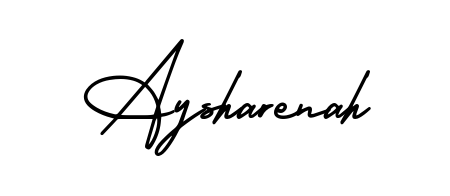 Practice writing Aysharenah with the flow of AmerikaSignatureDemo-Regular lettering. A fantastic source of inspiration for developing your personal signature style. Aysharenah signature style 3 images and pictures png