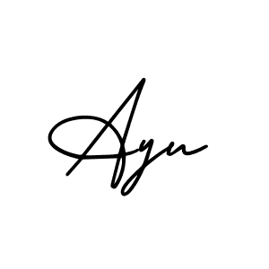 Use a signature maker to create a handwritten signature online. With this signature software, you can design (AmerikaSignatureDemo-Regular) your own signature for name Ayu. Ayu signature style 3 images and pictures png