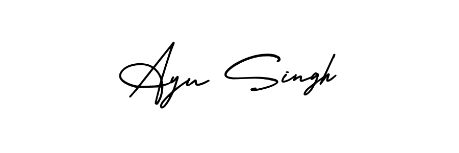 This is the best signature style for the Ayu Singh name. Also you like these signature font (AmerikaSignatureDemo-Regular). Mix name signature. Ayu Singh signature style 3 images and pictures png