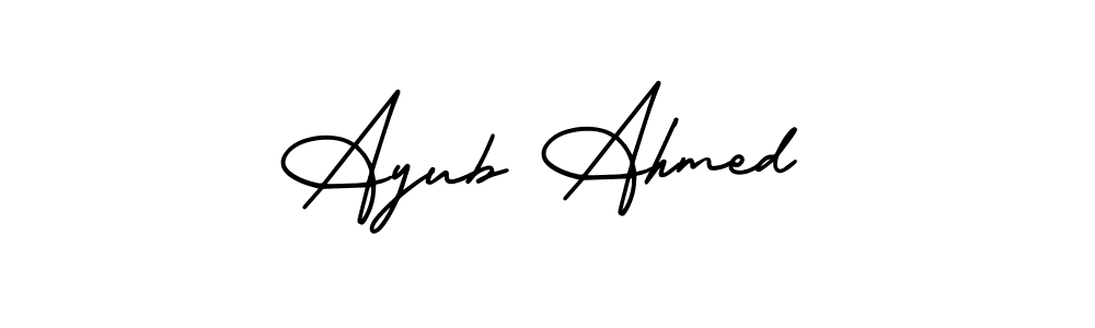 Create a beautiful signature design for name Ayub Ahmed. With this signature (AmerikaSignatureDemo-Regular) fonts, you can make a handwritten signature for free. Ayub Ahmed signature style 3 images and pictures png
