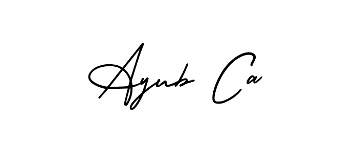 The best way (AmerikaSignatureDemo-Regular) to make a short signature is to pick only two or three words in your name. The name Ayub Ca include a total of six letters. For converting this name. Ayub Ca signature style 3 images and pictures png