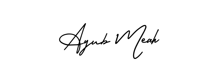 Ayub Meah stylish signature style. Best Handwritten Sign (AmerikaSignatureDemo-Regular) for my name. Handwritten Signature Collection Ideas for my name Ayub Meah. Ayub Meah signature style 3 images and pictures png