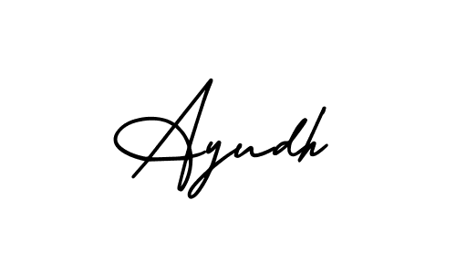 How to make Ayudh name signature. Use AmerikaSignatureDemo-Regular style for creating short signs online. This is the latest handwritten sign. Ayudh signature style 3 images and pictures png