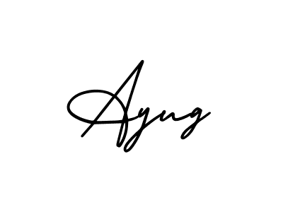 How to make Ayug name signature. Use AmerikaSignatureDemo-Regular style for creating short signs online. This is the latest handwritten sign. Ayug signature style 3 images and pictures png