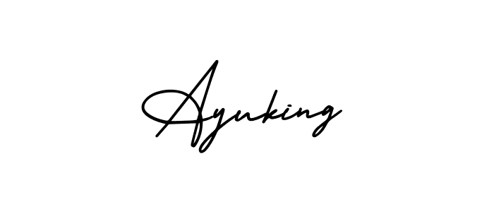 AmerikaSignatureDemo-Regular is a professional signature style that is perfect for those who want to add a touch of class to their signature. It is also a great choice for those who want to make their signature more unique. Get Ayuking name to fancy signature for free. Ayuking signature style 3 images and pictures png