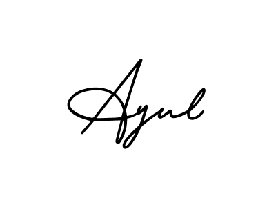 Use a signature maker to create a handwritten signature online. With this signature software, you can design (AmerikaSignatureDemo-Regular) your own signature for name Ayul. Ayul signature style 3 images and pictures png