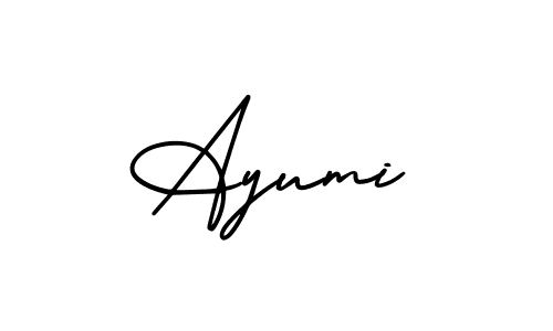 The best way (AmerikaSignatureDemo-Regular) to make a short signature is to pick only two or three words in your name. The name Ayumi include a total of six letters. For converting this name. Ayumi signature style 3 images and pictures png