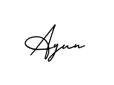 How to make Ayun signature? AmerikaSignatureDemo-Regular is a professional autograph style. Create handwritten signature for Ayun name. Ayun signature style 3 images and pictures png