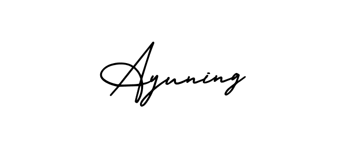 It looks lik you need a new signature style for name Ayuning. Design unique handwritten (AmerikaSignatureDemo-Regular) signature with our free signature maker in just a few clicks. Ayuning signature style 3 images and pictures png