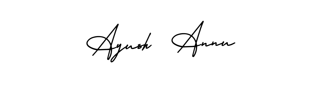 Use a signature maker to create a handwritten signature online. With this signature software, you can design (AmerikaSignatureDemo-Regular) your own signature for name Ayush  Annu. Ayush  Annu signature style 3 images and pictures png