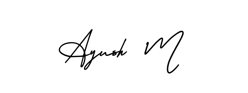 Use a signature maker to create a handwritten signature online. With this signature software, you can design (AmerikaSignatureDemo-Regular) your own signature for name Ayush  M. Ayush  M signature style 3 images and pictures png