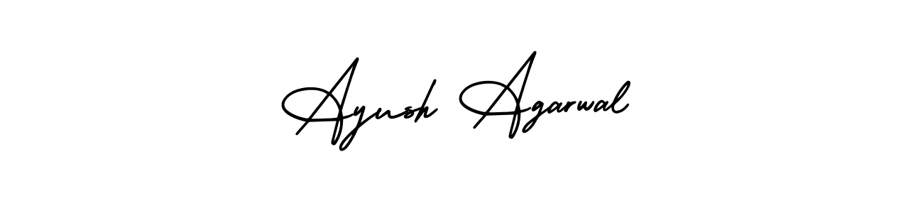 The best way (AmerikaSignatureDemo-Regular) to make a short signature is to pick only two or three words in your name. The name Ayush Agarwal include a total of six letters. For converting this name. Ayush Agarwal signature style 3 images and pictures png