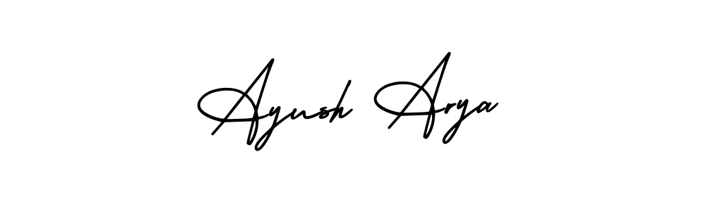 How to make Ayush Arya name signature. Use AmerikaSignatureDemo-Regular style for creating short signs online. This is the latest handwritten sign. Ayush Arya signature style 3 images and pictures png